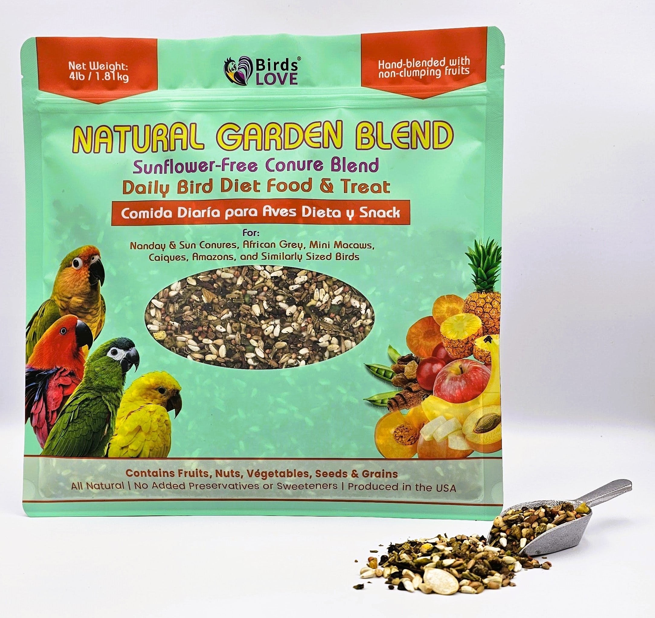 BIRDS LOVE | 4# NATURAL GARDEN BLEND CONURE BLEND NO SUNFLOWER