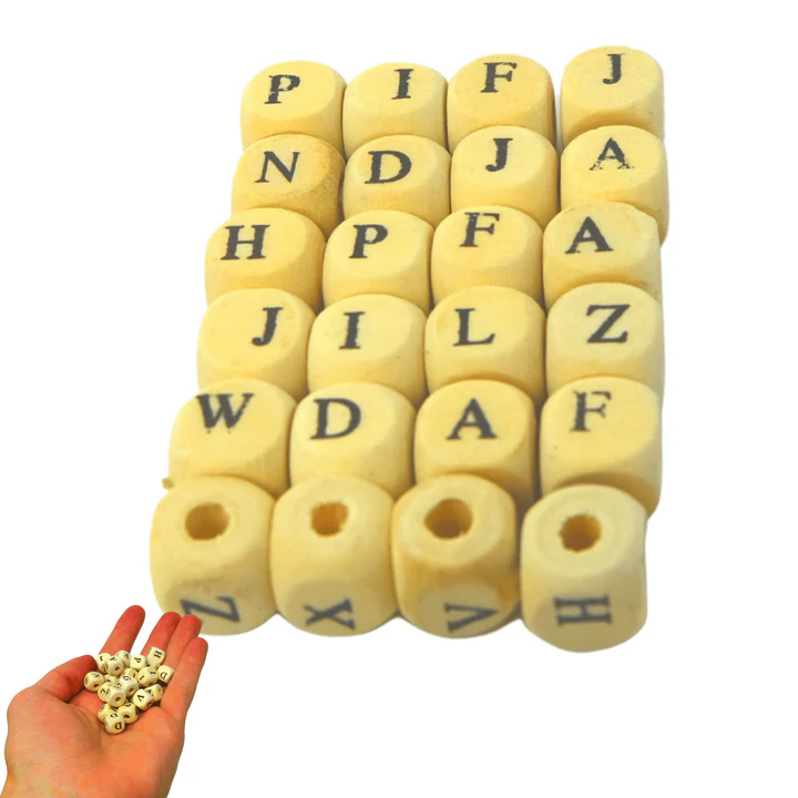 WOODEN ABC CUBES 24pk
