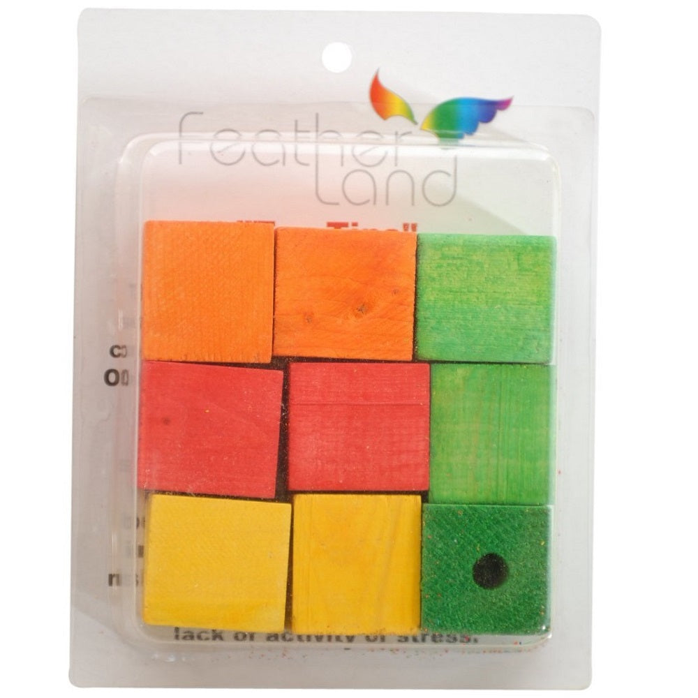 CAITEC 11/2 In Wood Blocks Bird Toy Golden Cockatoo