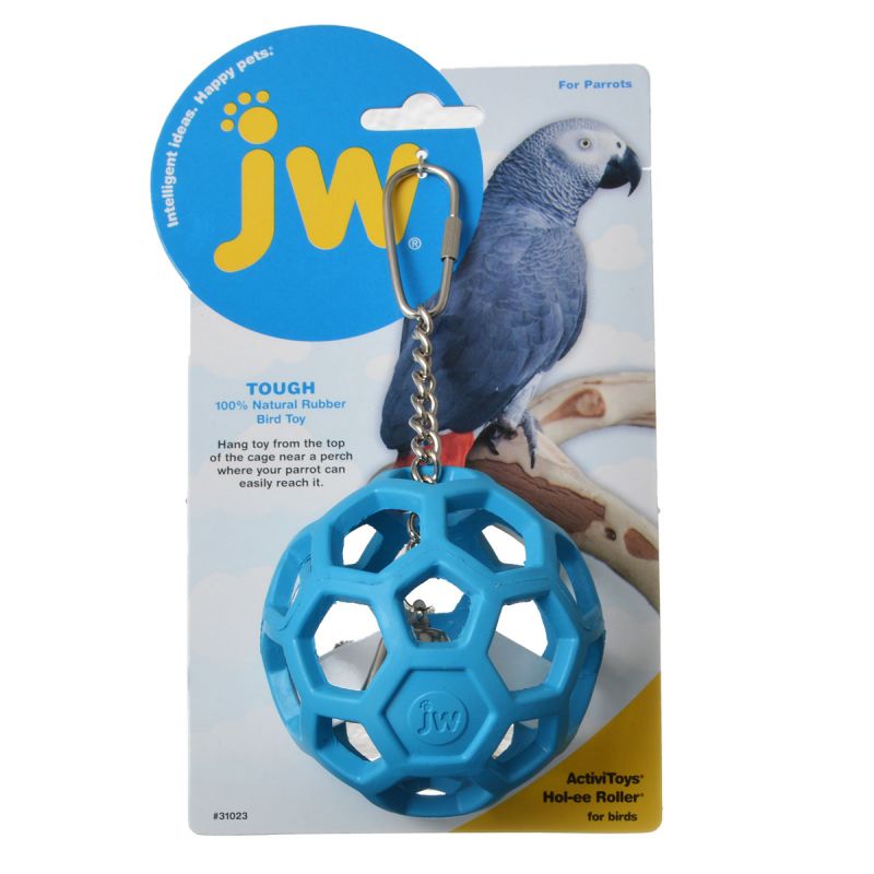 JW PET COMPANY | Insight Hol-ee Roller Rubber Parrot Toy | Golden