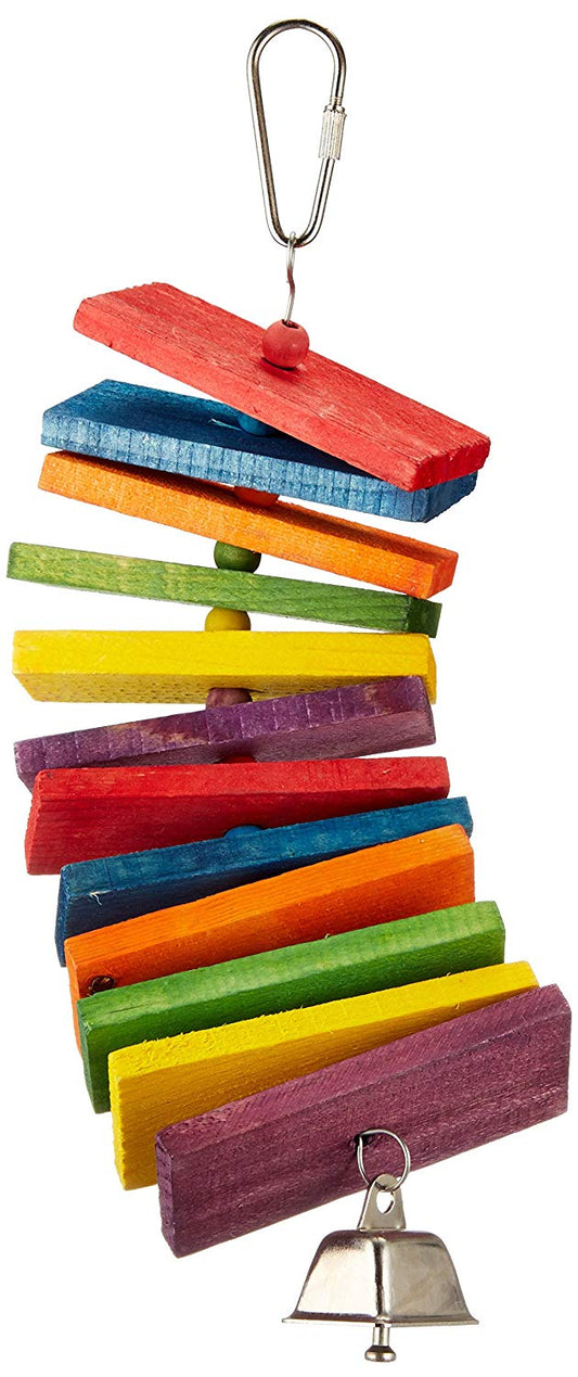 Colored Slats Bell Bird Toy