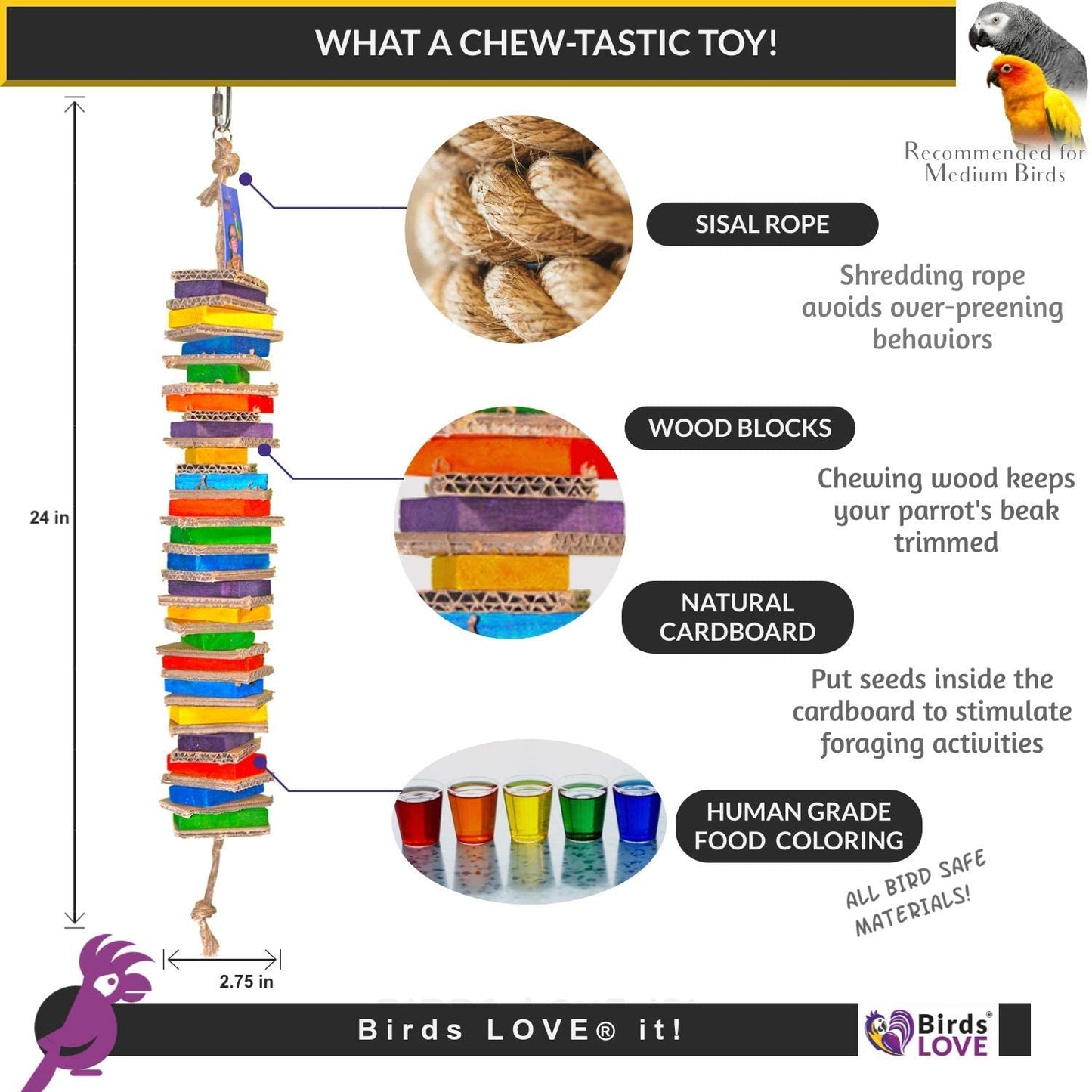 Birds LOVE Chew-Tastic Single Tower