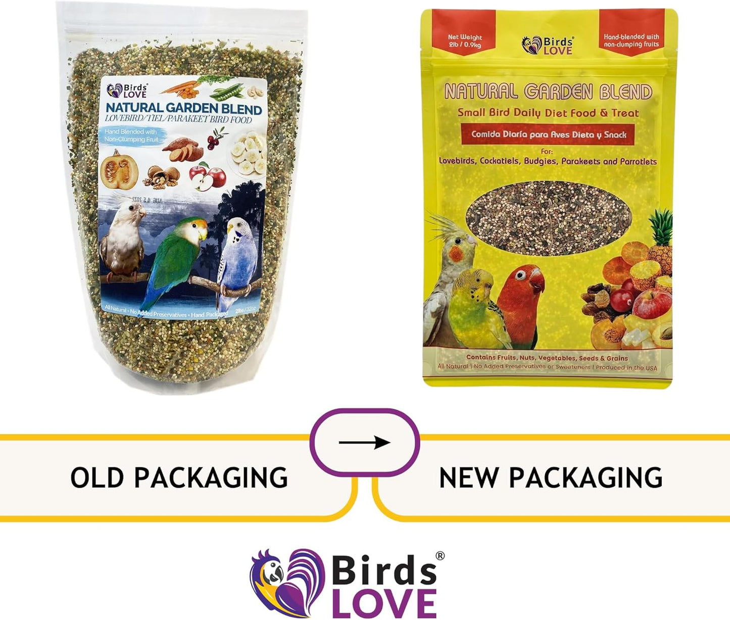Bird's LOVE All Natural Garden Blend Small, 4 lbs