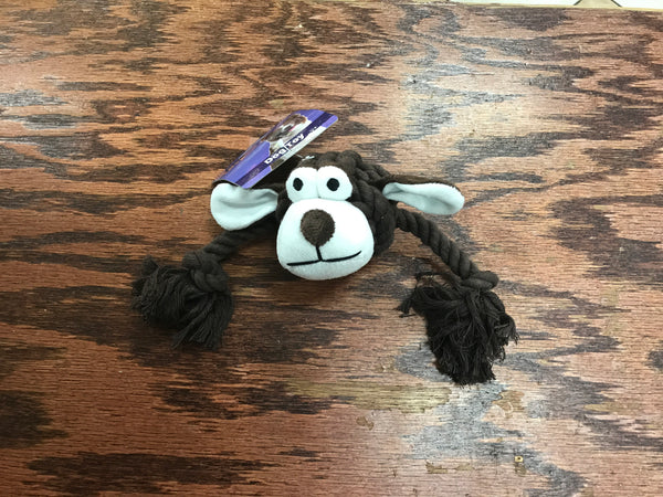 TUG AND PLAY, COTTON BRAIDED WITH 2NKNOTS SQUEAKER DOG TOY