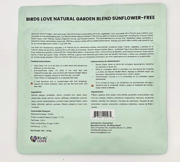 4# NATURAL GARDEN  BLEND CONURE BLEND NO SUNFLOWER