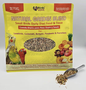 Birds LOVE All Natural Garden Blend Bird Food for Small Birds - Lovebirds, Cockatiels, Parakeets and Parrotlets 4lb