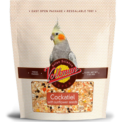 Volkman Seed Avian Science Super Cockatiel with Sunflower Bird Food 4lb