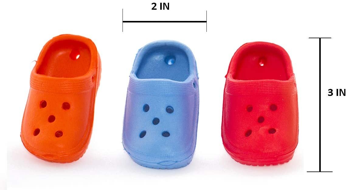 Birds LOVE 6 pk 1-Grommet only Mini Sneakers Shoes or Rubber Sandal Toys for Birds, Cats, Ferrets, Rabbits, Guinea Pigs and Small Animals