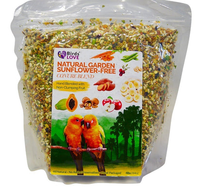 Birds LOVE All Natural Garden Blend Bird Food for Conures - Sunflower Free