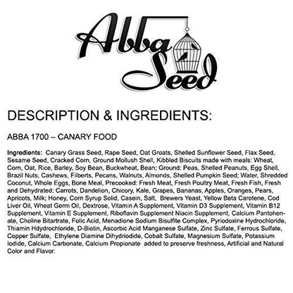 ABBA 1700 Canary Bird Food - 5lbs