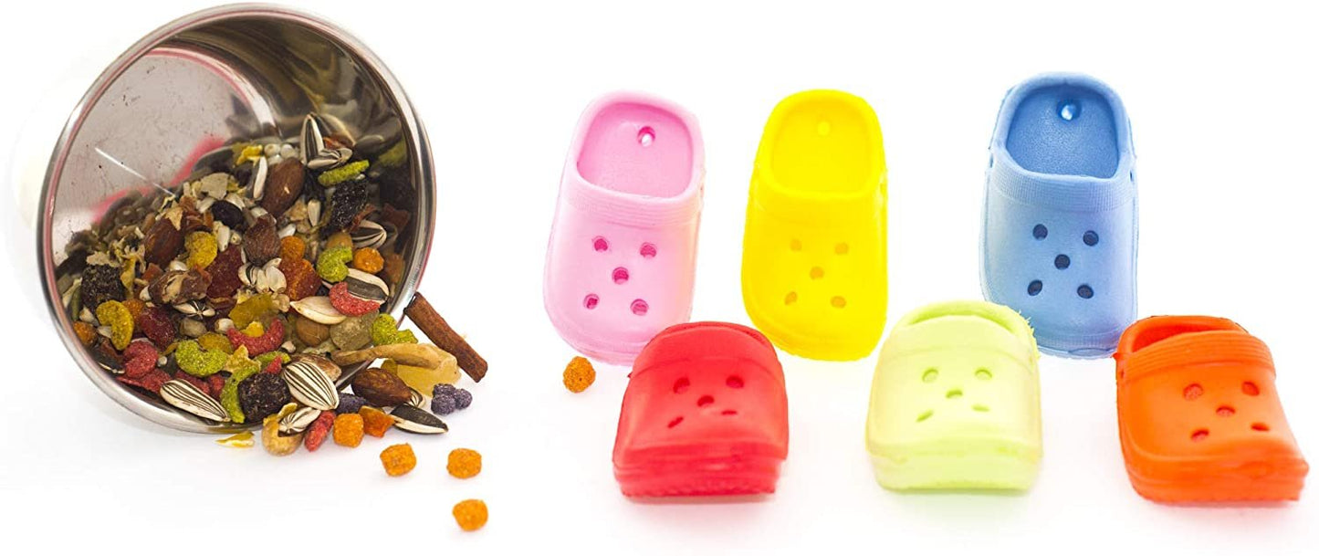 Birds LOVE 6 pk 1-Grommet only Mini Sneakers Shoes or Rubber Sandal Toys for Birds, Cats, Ferrets, Rabbits, Guinea Pigs and Small Animals