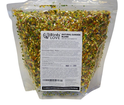 Birds LOVE All Natural Garden Blend Bird Food for Conures - Sunflower Free