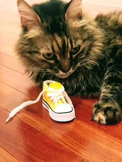 Birds LOVE 6 pk 1-Grommet only Mini Sneakers Shoes or Rubber Sandal Toys for Birds, Cats, Ferrets, Rabbits, Guinea Pigs and Small Animals