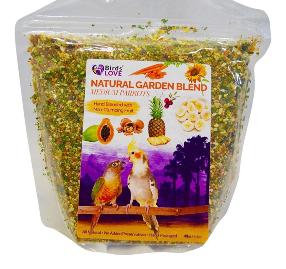 Birds LOVE All Natural Garden Blend Bird Food for Conures - Sunflower Free