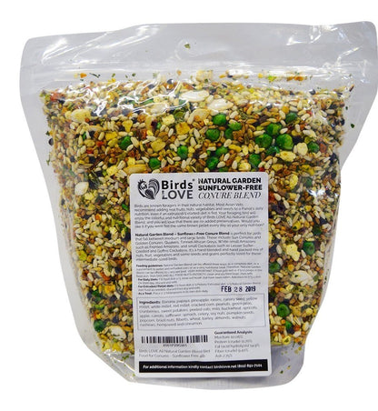 Birds LOVE All Natural Garden Blend Bird Food for Conures - Sunflower Free