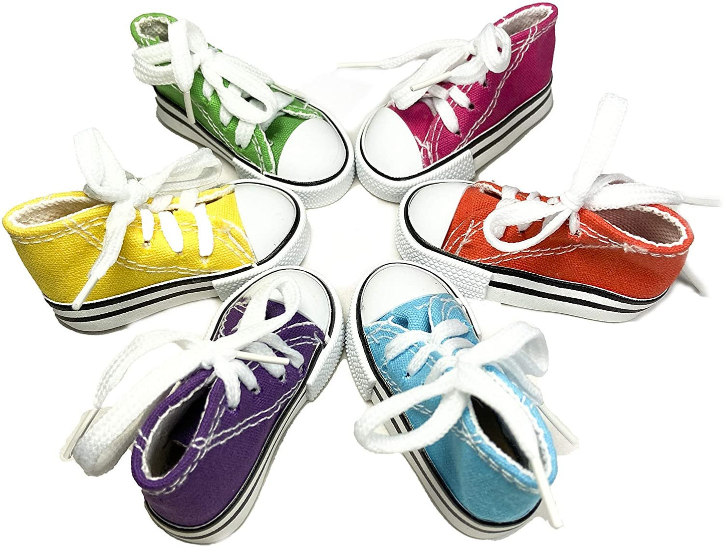 Birds LOVE 6 pk 1-Grommet only Mini Sneakers Shoes or Rubber Sandal Toys for Birds, Cats, Ferrets, Rabbits, Guinea Pigs and Small Animals