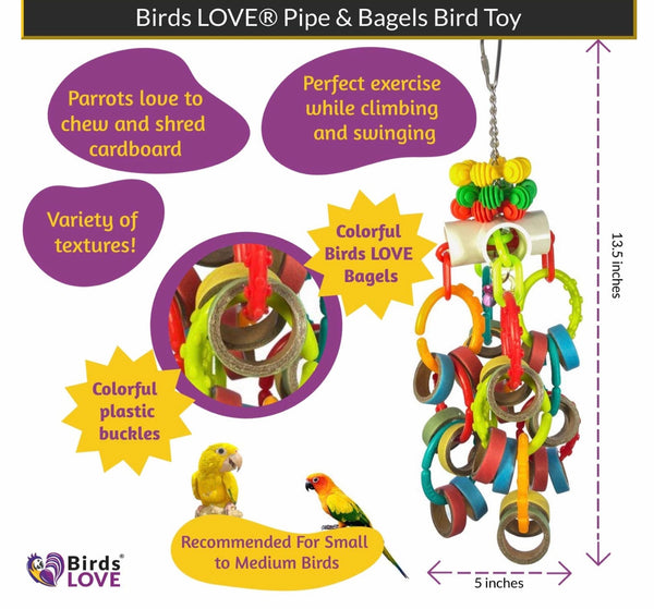 Pipe & Bagels Parrot Toy