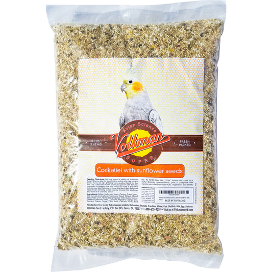 Volkman Volkman Avian Science Cockatiel Bird Food with Sunflower, 8lb