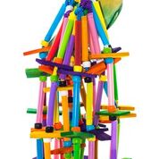STRAW TOY WITH COTTON ROPE