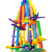 STRAW TOY WITH COTTON ROPE