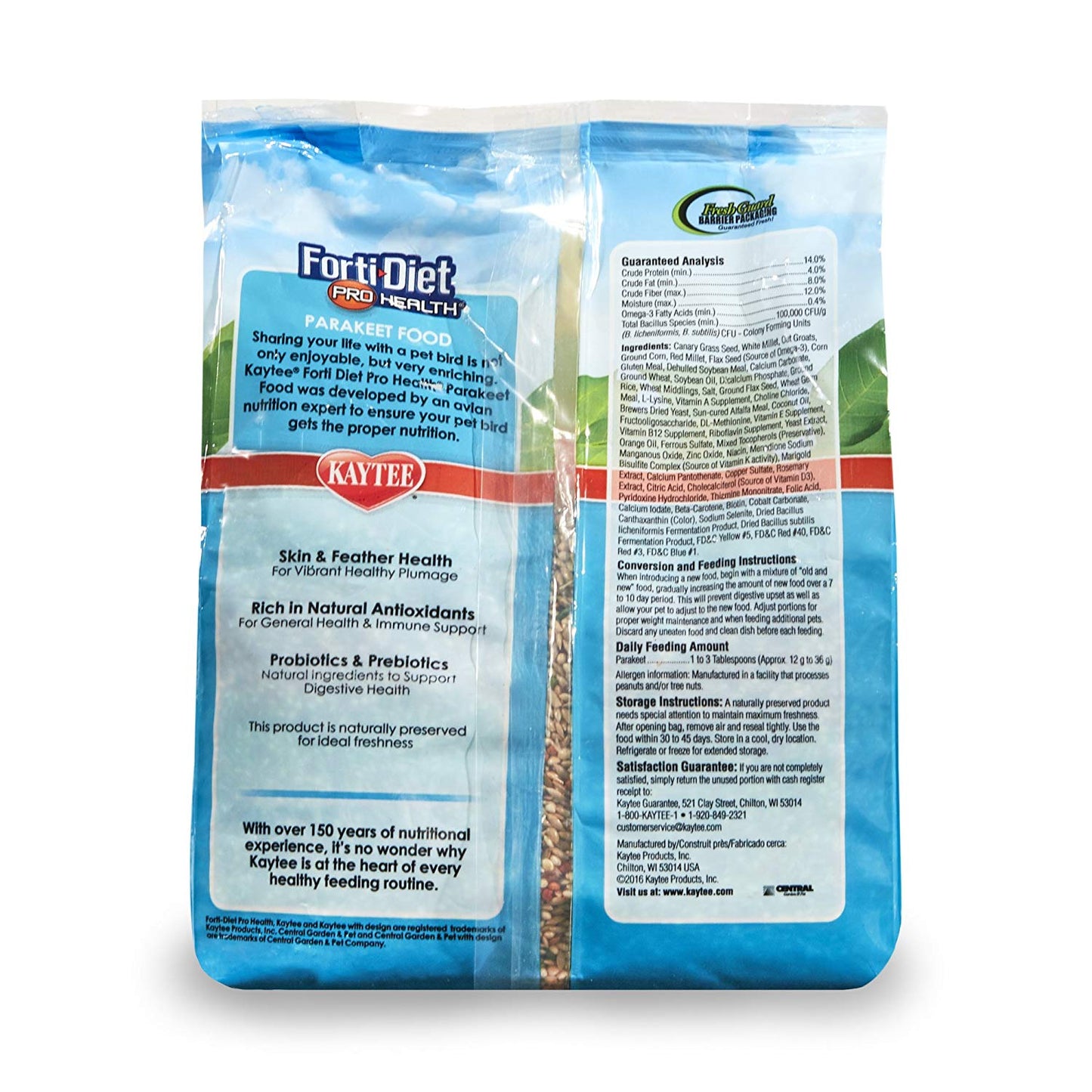 Kaytee Forti-Diet Pro Health Parakeet Food, 2 lbs