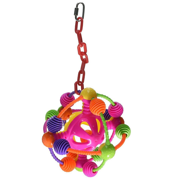 Happy Beaks Space Ball on a Chain Bird Toy