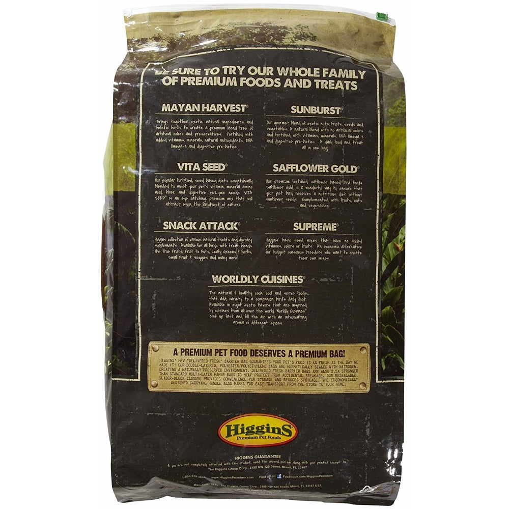 Higgins Safflower Gold Parrot Hookbill Bird Food 25lb