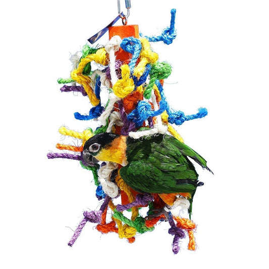 Birds LOVE Sisal Rope Wood Block for Small and Medium Size Birds