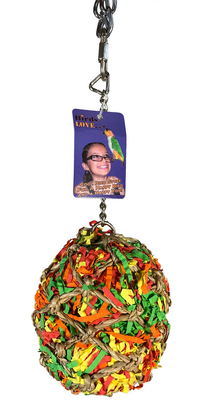 Birds love  Super Shredding Small Ball Parrot Toy, Foraging Toy w Hidden Treasures