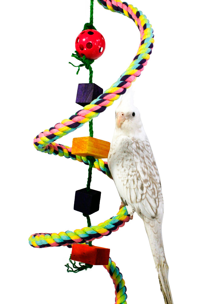 A&E Cage Happy Beaks Cotton Rope Boing with Bell Bird Toy