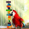 Birds love DIAGONAL COLORED BLOCKS AND CHAIN WITH CARDBOARD