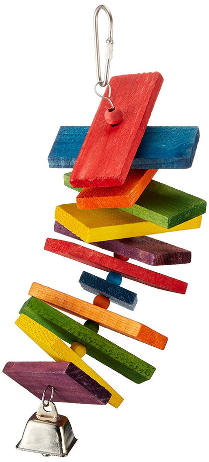 Colored Slats Bell Bird Toy