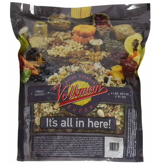 Volkman Avian Science Super African Grey & Amazon Parrot Food, 4 lbs