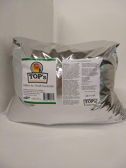 TOP's Organic and GMO-Free on All Tops Listing Titles Parrot Food Small Pellets for Small Hookbills, 25 lbs