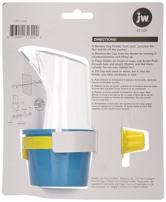 JW Pet Company Clean Cup Feeder and Water Cup, Medium