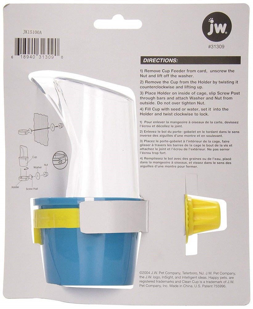 JW Pet Company Clean Cup Feeder and Water Cup, Medium