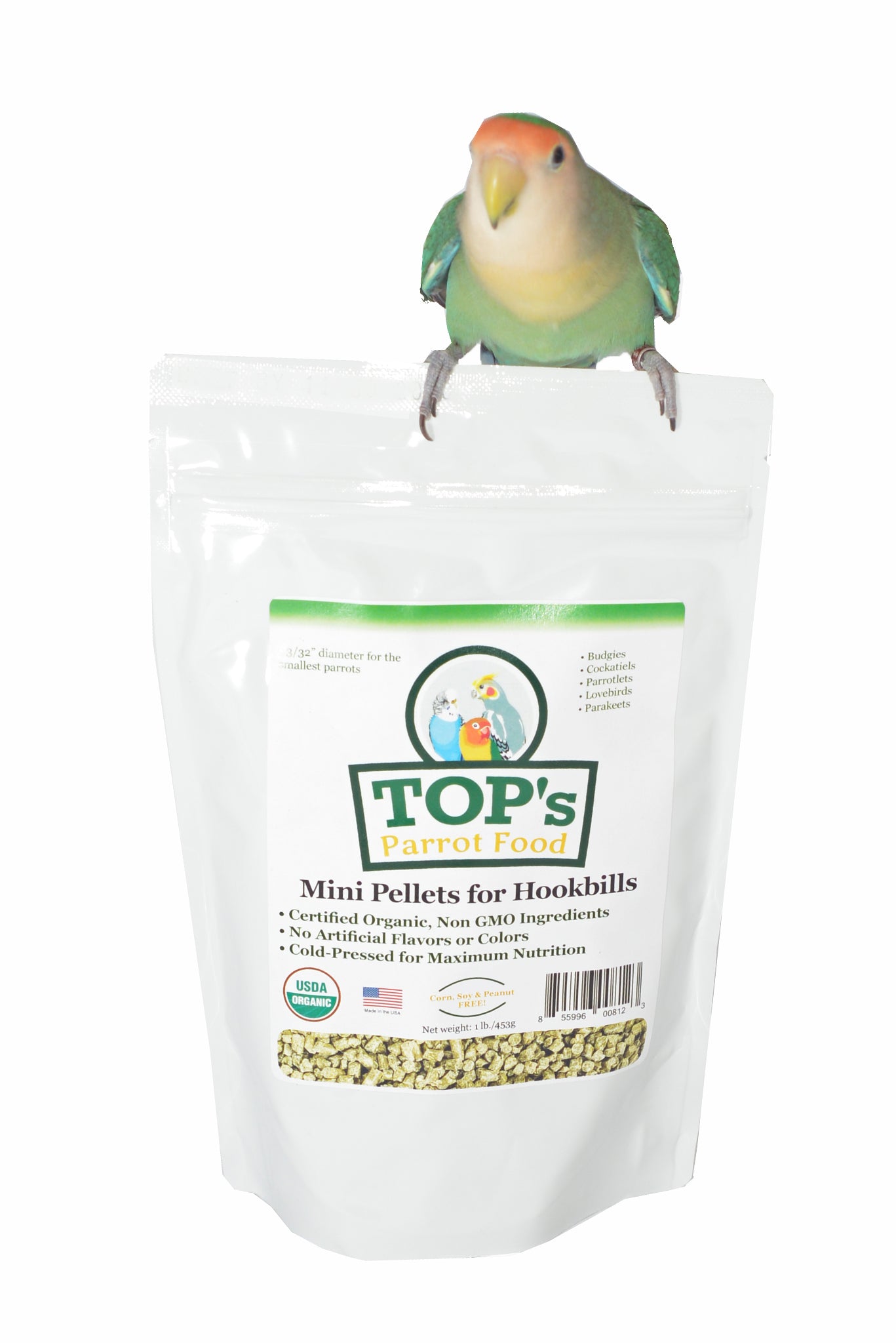 TOP's Organic and GMO-Free on All Tops Listing Titles Parrot Mini Pellets, 4 lbs