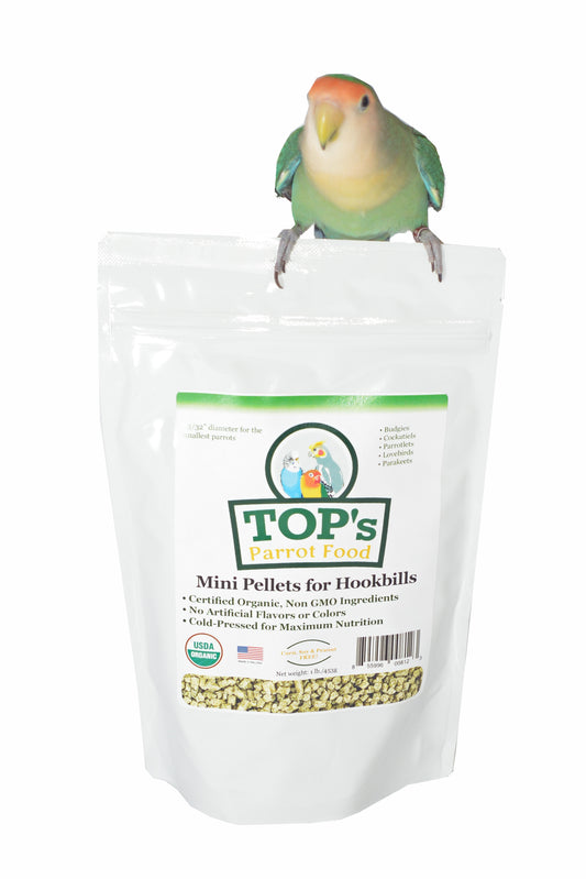 TOP's Organic and GMO-Free on All Tops Listing Titles Parrot Mini Pellets, 4 lbs