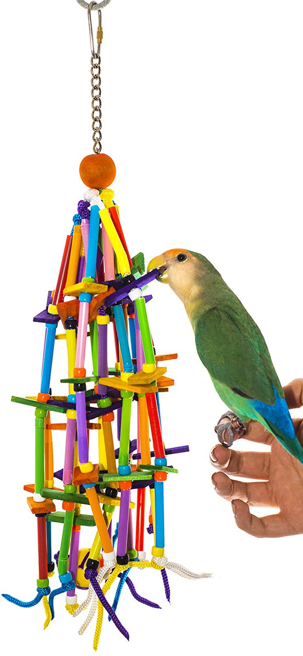 Birds Love STRAW TOY WITH COTTON ROPE