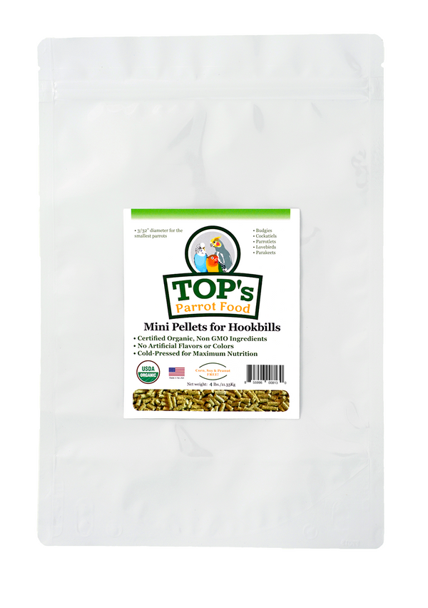 TOP's Organic and GMO-Free on All Tops Listing Titles Parrot Mini Pellets, 4 lbs