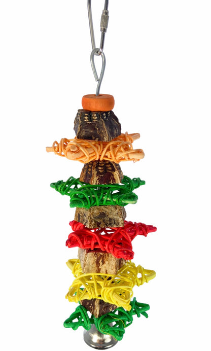 Birds LOVE Wicker Stars and Mahogany Wood Toy
