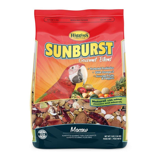 Higgins Sunburst Gourmet Food Mix for Macaws, 3 lbs