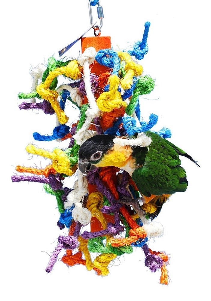 Birds LOVE Sisal Rope Wood Block for Small and Medium Size Birds