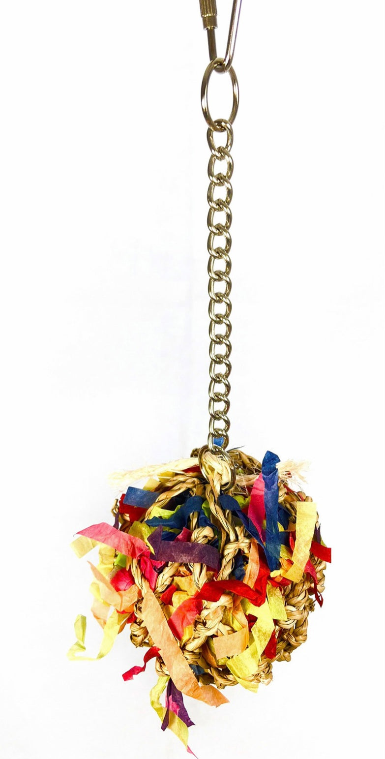 Birds LOVE Super Shredding Small Ball Parrot Toy, Foraging Toy w Hidden Treasures