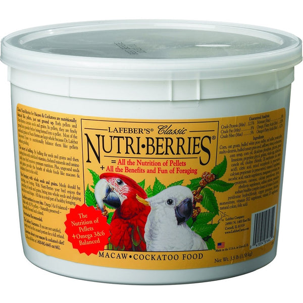 Lafeber Classic Nutri-Berries Macaw & Cockatoo Bird Food 3.5lb