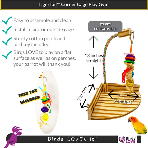 Birds Love Tiger Tail Corner PlayGym