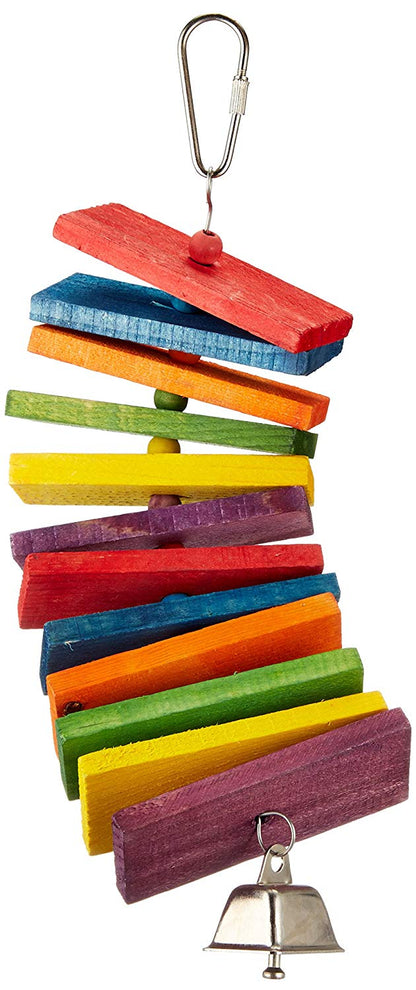Colored Slats Bell Bird Toy