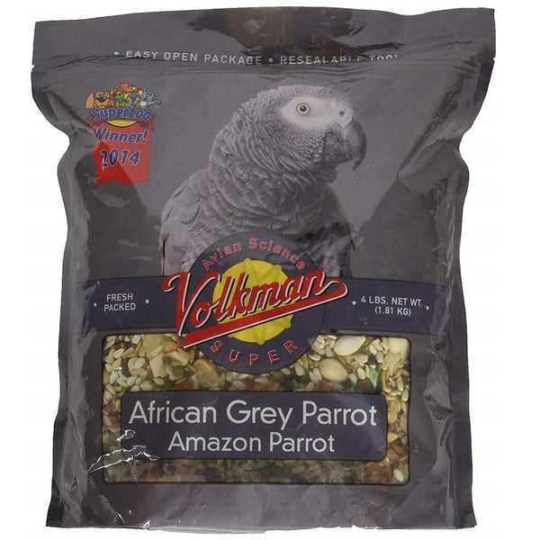 Volkman Avian Science Super African Grey & Amazon Parrot Food, 4 lbs
