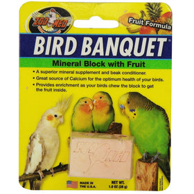 Zoo Med Bird Banquet Mineral Treat With Fruit, Small, 1 oz