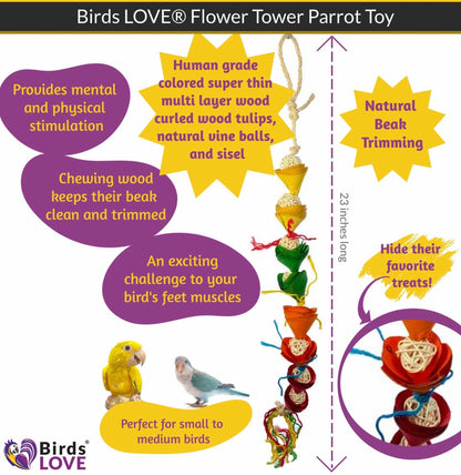 Birds LOVE Flower Tower Parrot Toy